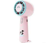 LatoYard USB Rechargeable Panda Handheld Fan Compact Desktop Personal Cooling Device 3 Gear Adjustable Quiet Motor for Kids Women Men(Pink)