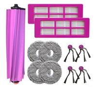LatoYard Vacuum Cleaner Replacement Kit with Main Brush, Side Brushes, Filter and Mop Cloth for Eureka J15 and for evo Ultra Self-Emptying Robot Vacuum, Nylon Plastic Filter Paper Microfiber, 1 Set