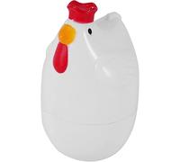 LATRAT 1 Egg Boiler Microwave Egg Cooker Chicken Shape Steamer Oval White Food Grade Plastic + Aluminium