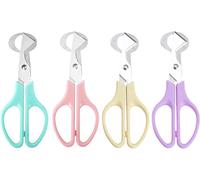 LATRAT 4 Pieces Quail Egg Cutter, Quail and Pigeon Egg Cutter, Tool Opener, Quail Eggs, Cracker for Home, Kitchen, Restaurant (Beige, Pink, Purple, Blue)