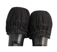 LATRAT 50 Pcs Disposable Microphone Covers, Nonwoven Handheld Protective Caps for Karaoke Mic, KTV Home Bar, News Interview (Black)