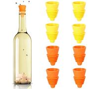 LATRAT 8 pieces silicone fruit fly catcher kitchen bottle top, fly catcher for home, kitchen, indoor, outdoor use for insect pest attract and eliminate
