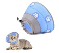 LATRAT Cat Collar, Adjustable Collar Cat Collar, Foldable Soft Recovery Collar, Soft Protective Collar, After Surgery and Injuries for Cats, Blue, S