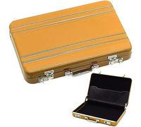 LATRAT Money Case as Money Gift, Mini Aluminium Briefcase, Mini Case with Snap Closure, Creative Gifts for Children and Friends (Gold)