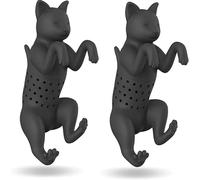LATRAT Pack of 2 Cute Tea Filters in Cat Shape, Food Grade Tea Filter, Cat Tea Infuser, Tea Ball, Cute Cat Shape, Tea Filter, Reusable Cartoon Tea Strainer