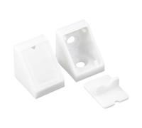 LATRAT Pack of 20 White Shelf Brackets Furniture Corner Connectors 90 Degree Plastic Corner Brace Joint Right Angle Screws Included