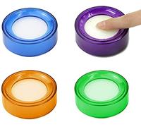 LATRAT Pack of 4 Sponge Steam Pads, Plastic 7 cm Diameter Finger Wet Sponge for Money Cashiers, Random Colour