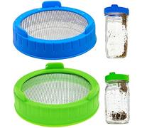 LATRAT Sprout Lid Set, Preserving Jar Lids, Germination Lids, Sprout Jars Lids, Stainless Steel Jar Lids, Sieve for Growing Sprouts at Home