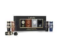 Lattafa Asad 4 Piece Gift Set for Men - Asad, Elixir, Bourbon & Zanzibar 4 x 5ml Perfume Collection