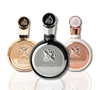 Lattafa Fakhar 3-Piece Set for Unisex (3.4 Fakhar Eau De Parfum Spray For Men+ 3.4 oz Fakhar Eau De Parfum Spray For Women+ 3.4 Oz Fakhar Gold Extrai