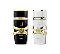 Lattafa for Unisex 2 Piece Eau de Parfum Gift Set (Yara Moi for Women + Asad for Men) 3.4 Ounce/100 ml each
