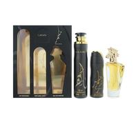 Lattafa Maahir 3 Piece Gift Set: Eau De Parfum 100ml - Air Freshener 300ml - Perfumed Body Spray 200ml