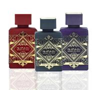 Lattafa Perfumes Bade'e Al Oud for Unisex 3 Piece Eau de Parfum Gift Set (Oud For Glory + Amethyst + Sublime) 3.4 Ounce/100 ml each