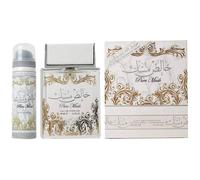 Lattafa Perfumes Pure Musk 2 Piece Set for Unisex (3.4 Ounce Eau de Parfum Spray + 1.7 Ounce Perfumed Body Spray)