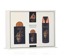 Lattafa Pride Brioche Vanille Gift Set 3-Piece (100ml EDP + 200ml Perfumed Body Spray + 20ml Travel EDP) - Unisex Long-Lasting Fragrance - Bergamot, Brioche Accord, Vanilla, Praline