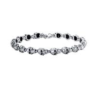Lattd Skull Bracelet 925 Sterling Silver Adjustable Gothic Skull Chain Gothic Jewelry for Men
