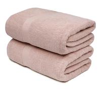 (Latte) 2 X Super Jumbo Bath Sheets (100 x 200 cm) Primium 100% Egyptian Combed Cotton Extra Large Bath Sheet Towels XL Body Wrap Towe