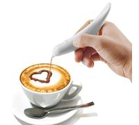 Latte Art Pen - Electric Spice Pen for Creative Food Art, DIY Patterns with Cinnamon, Salt, Coffee Grinds or Broken Sugar (White)