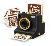Latte Art Stencil Maker, 3D Printed Coffee Printer for Drinks Desserts White(Black)