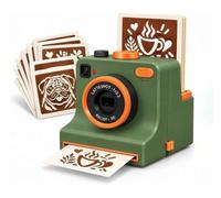 Latte Art Stencil Maker, 3D Printed Coffee Printer for Drinks Desserts White(Green)