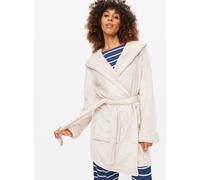 Latte Bonded Borg Hooded Dressing Gown XL