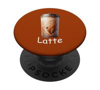 Latte Coffee and coffee tumbler image. PopSockets Adhesive PopGrip