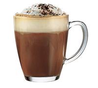 Latte Glass Tea Coffee Cup Mug (Fits Tassimo & Dolce Gusto) (385ML X 6)