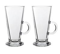 Latte Glass Tea Coffee Cup Mug (Fits Tassimo & Dolce Gusto) Size Large Set of 2 by Homestyle