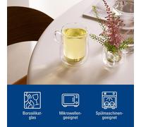 Villeroy & Boch - Artesano Hot&Cold Beverages Latte Macchiato Glass, Set of 2 Glasses, Double-Walled Glasses for Cold and hot Beverages, 250 ml, Borosilicate Glass, Dishwasher-Safe, Microwave-Safe