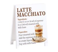 Latte Macchiato Coffee Sign Retro Cafe Desk Decor for Home Office Kitchen Bar Cafe Counter Bookshelf Christmas Gift for Coffee Caffeine Lovers Barista Friends Coworkers - 5.59 x 4.33 inch Acrylic Sign