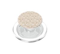 Latte Scallop Shell Pattern Beige Shells Coastal Aesthetic PopSockets PopGrip for MagSafe
