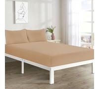 (Latte, Single) Extra Deep Flannelette Fitted Sheet 100% Brushed Cotton 40cm Deep Fitted Bed Sheet