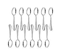 Latte Spoons Set of 12 Stainless Steel 5.7x1.38in Metal Spoon Set Oval Cafe Spoons Ideal for Turkish Espresso Hot Chocolate Coco Drinking Dessert Cake & Ice Cream Sundae (#4)