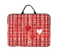 Lattice Grid Red Romance Basics Laptop Carrying,16.5 Inch Bag for Laptop/Notebook/Tablet, Waterproof Briefcase Cover