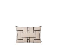 Lattice Offset Cushion Cover Rectangular Off White/ Black