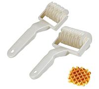 Lattice Pastry Cutter Set, 2-Piece - Pizza Dough Roller & Pie Crust Cutter Wheel for Baking, Create Beautiful Lattice Designs for Pies, Tarts, Pastries, Bread & Pizza Crusts, Time-Saver Baking Tool