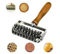 Lattice Pastry Cutter, Stainless Steel Lattice Roller Cutter Pastry Lattice Roller Cutter Grid Dough Cutter Dough Lattice Roller Cutter with Wood Handle for Pizza Cookie Bread Pie Pastry Crust Cake