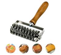 Lattice Pastry Cutter, Stainless Steel Pastry Lattice Roller Cutter with Wood Handle, Time-Saver Puff Pastry Lattice Cutter, Dough Roller Cutter Pizza Pastry Crimpers for Pizza, Pie, Bread, Cake