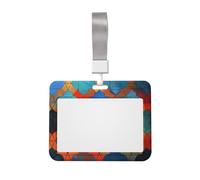 Lattice Printed ID Badge Holder with Lanyard, Clear Plastic Badge Holder for Work, School, Hospital, Security - Water Resistant & Dirt Proof