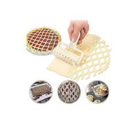 Lattice Roller Cutter, Pie Pizza Cookie Dough Roller Lattice Household Baking Pastry Tools(Plastic lattice cutter) White 12X19X4 cm