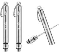 Lattliv Portable Titanium Toothpicks Holder, 2 Pieces Stainless Steel Metal Toothpicks Reusable Mini Toothpick for Home Outdoor(Silver)