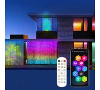 Latto Home Programmable Smart Curtain Lights 3M X 3M, Rgb Led Display With Diy Messages, Patterns & App Control
