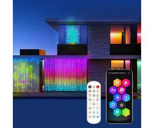 Latto Home Programmable Smart Curtain Lights 3M X 3M, Rgb Led Display With Diy Messages, Patterns & App Control