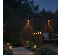 Latto Home Solar Panel Fence Led Wall Light Outdoor Waterproof Garden Security Lamp