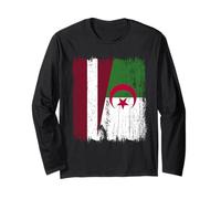 Latvia Algeria Half Flag Latvian Algerian Heritage Long Sleeve T-Shirt