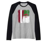 Latvia Algeria Half Flag Latvian Algerian Heritage Raglan Baseball Tee