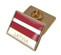 Latvia Country Flag Brooch - National Style Geometric Flag Pin Badge,Vintage Novelty Accessories National Emblem Brooch Badge Lapel Pin For Men Women Character