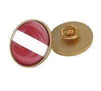 Latvia Country Flag Brooch - National Style Geometric Flag Pin Badge,Vintage Novelty Accessories National Emblem Brooch Badge Lapel Pin For Men Women Round