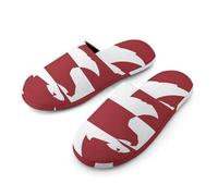 Latvia Flag And Falcon Bird Slippers Women Winter Warm Cotton Hotel Slippers Anti-Slip Bedroom Slip-Ons Shoes 36-37_（5.5-6）