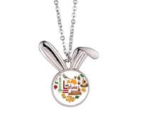 Latvia Love Heart Landscap National Flag Rabbit Necklace Pendant Bunny Animal Jewelry Gift